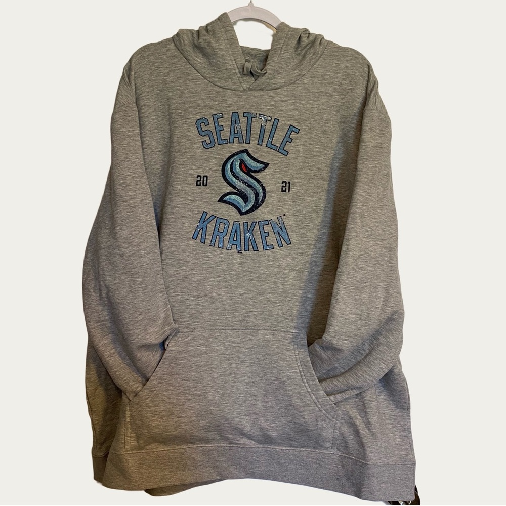 Seattle Kraken Men’s Hoodie - 4XL Hockey Gray and Blue 2021 Fanatics